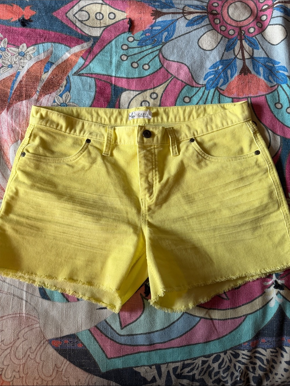 Carve Designs Yellow Denim 4”Cutoff Shorts